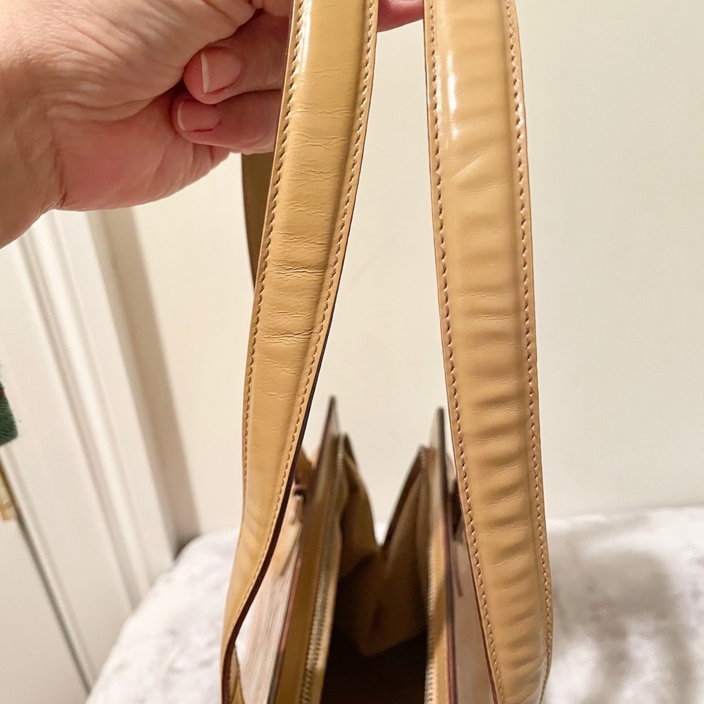 Authentic S.Ferragamo Vintage 1990Camel logo Milan Italy bag - Picture 10 of 14